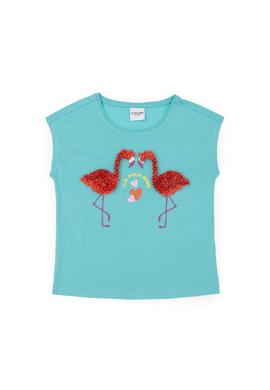 Kız Çocuk Mint Bisiklet Yaka Tişört - 50283271009