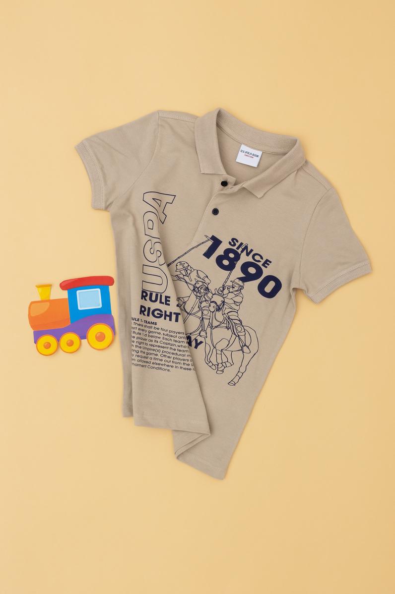 Erkek Çocuk Açık Haki Polo Yaka Tişört