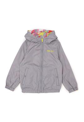Kız Çocuk Gri Çift Taraflı Kapüşonlu Mont - 50280889015