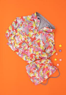 Kız Çocuk Gri Çift Taraflı Kapüşonlu Mont - 50280889015