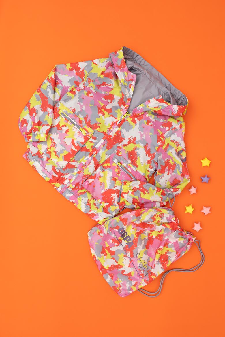 Kız Çocuk Gri Çift Taraflı Kapüşonlu Mont - 50280889015