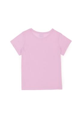 Kız Çocuk Pembe Bisiklet Yaka Tişört - 50283266037