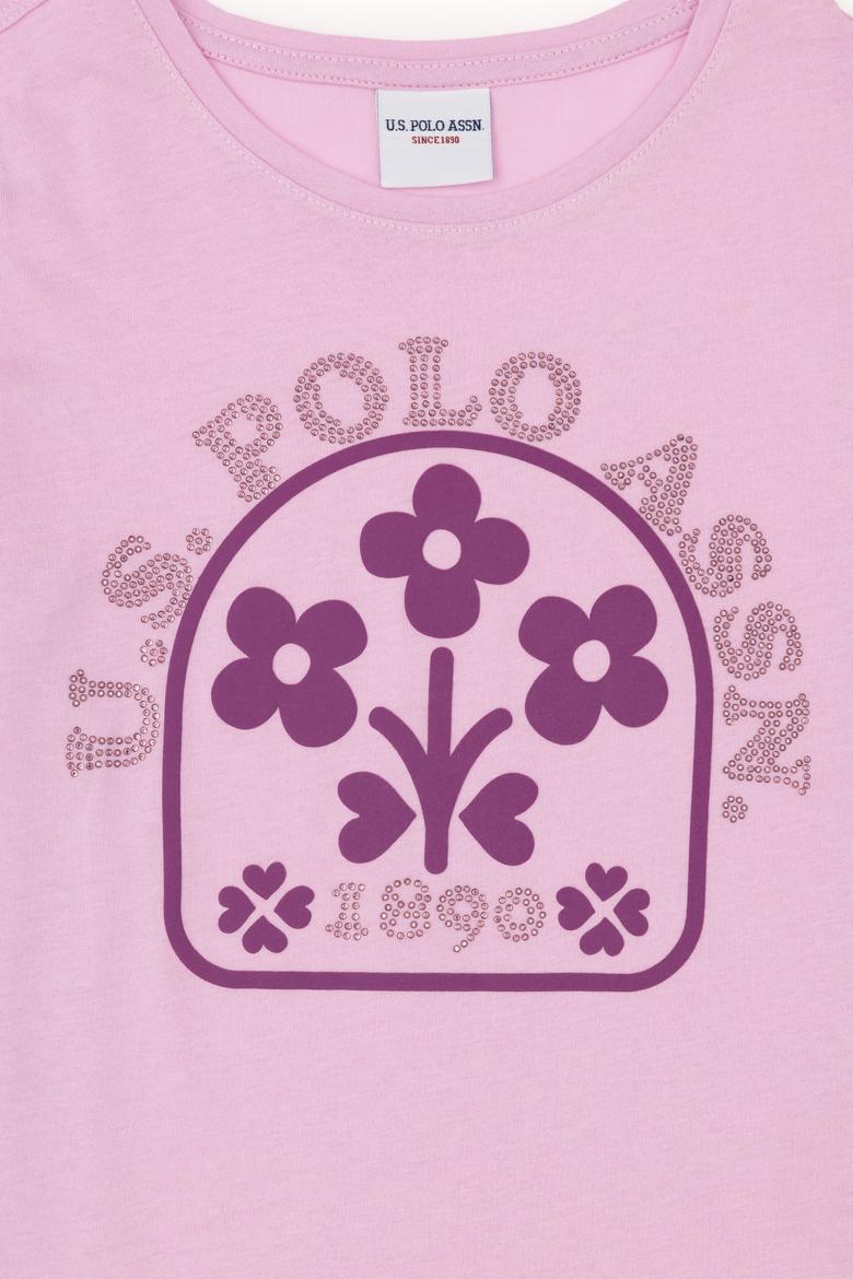 Kız Çocuk Pembe Bisiklet Yaka Tişört - 50283266037