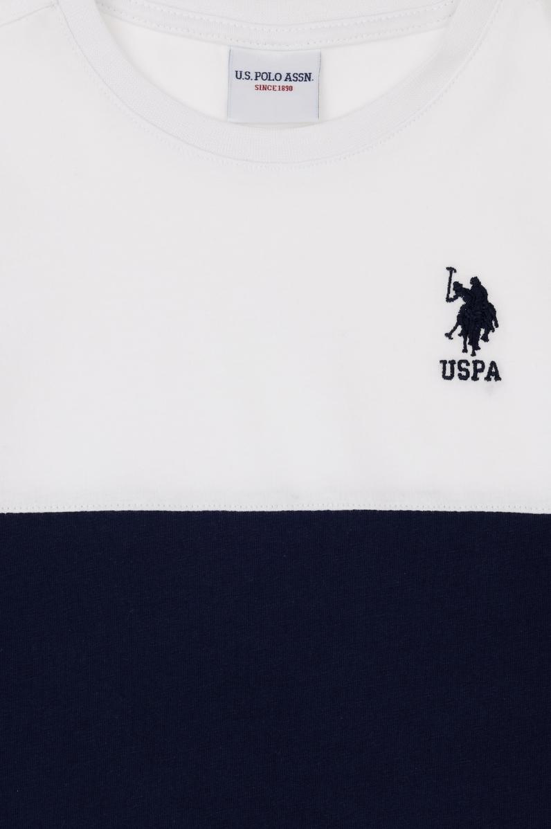 Erkek Çocuk Beyaz Bisiklet Yaka Tişört