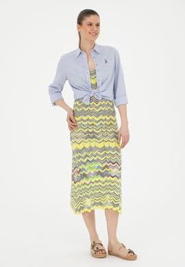 Kadın Fıstık Yeşili Bisiklet Yaka Triko Elbise - 50280458003