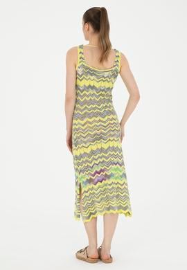 Kadın Fıstık Yeşili Bisiklet Yaka Triko Elbise - 50280458003