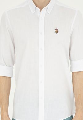 Erkek Beyaz Uzun Kollu Basic Gömlek - 50282588061