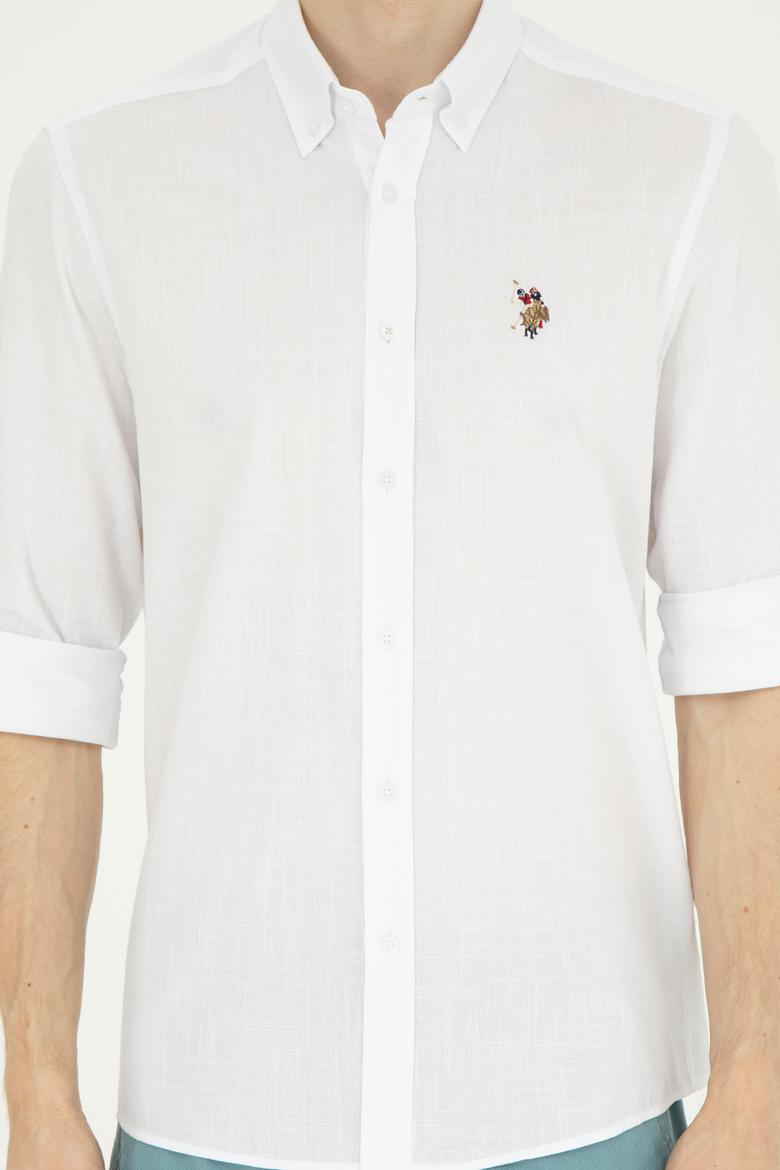 Erkek Beyaz Uzun Kollu Basic Gömlek - 50282588061