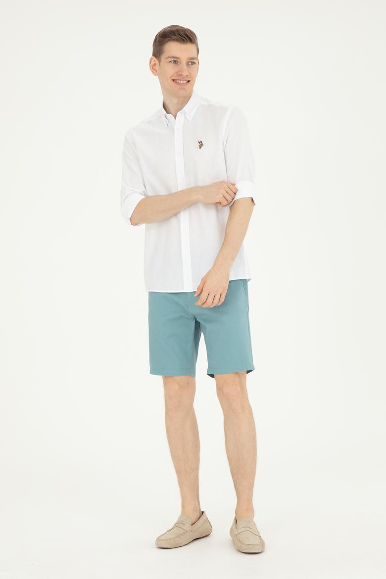 Erkek Beyaz Uzun Kollu Basic Gömlek - 50282588061