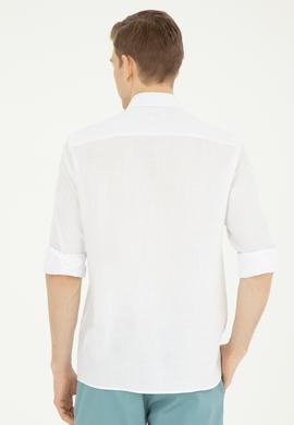 Erkek Beyaz Uzun Kollu Basic Gömlek - 50282588061