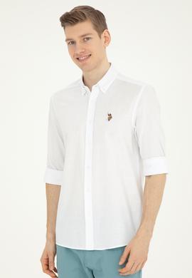 Erkek Beyaz Uzun Kollu Basic Gömlek - 50282588061