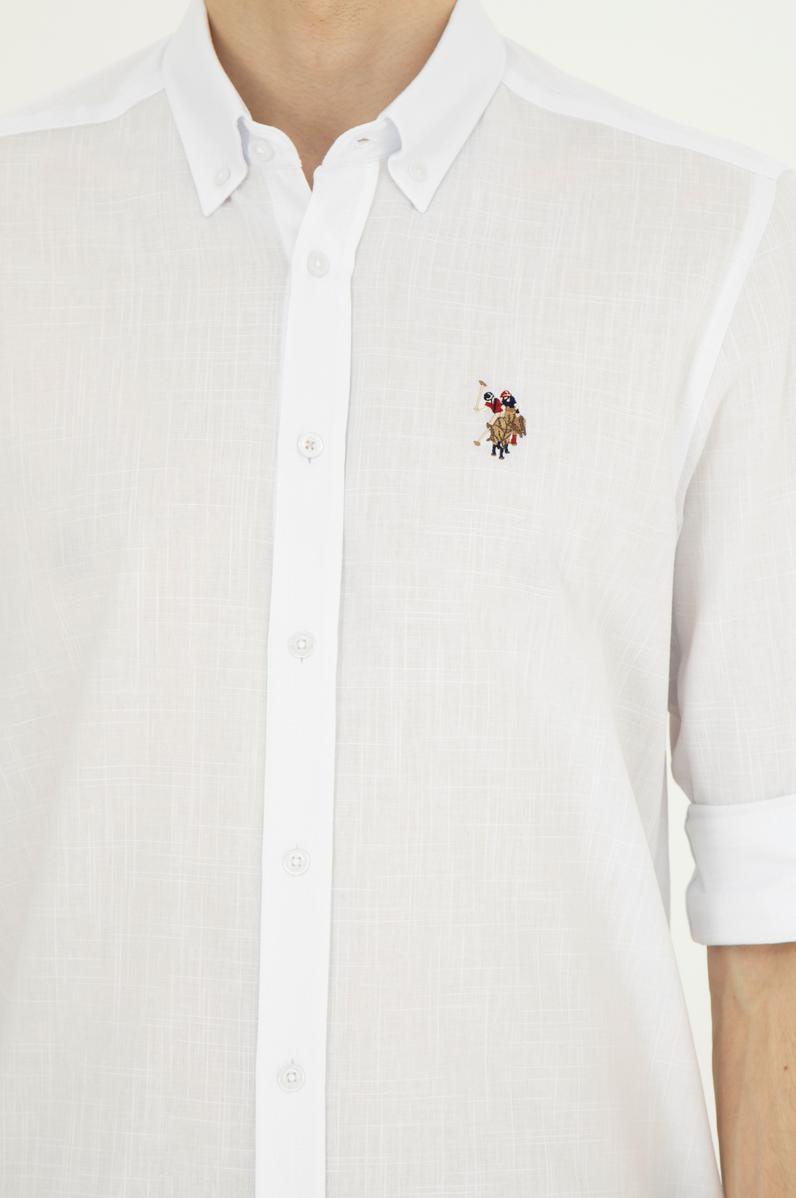 Erkek Beyaz Uzun Kollu Basic Gömlek