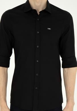 Erkek Siyah Uzun Kollu Basic Gömlek - 50282608102