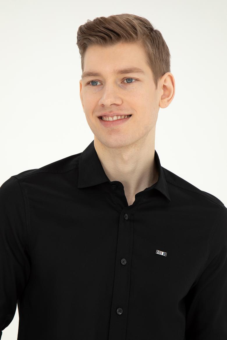 Erkek Siyah Uzun Kollu Basic Gömlek - 50282608102