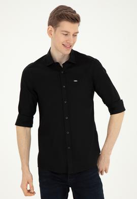 Erkek Siyah Uzun Kollu Basic Gömlek - 50282608102
