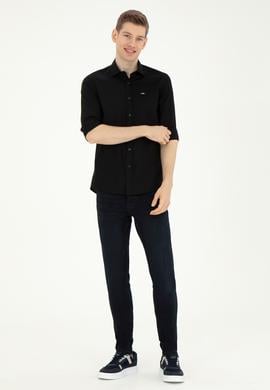 Erkek Siyah Uzun Kollu Basic Gömlek - 50282608102