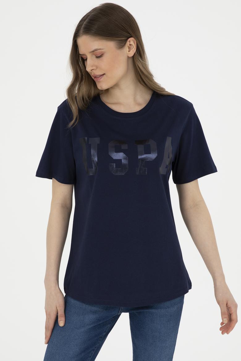 Kadın Lacivert Basic Bisiklet Yaka Tişört - 50280020008