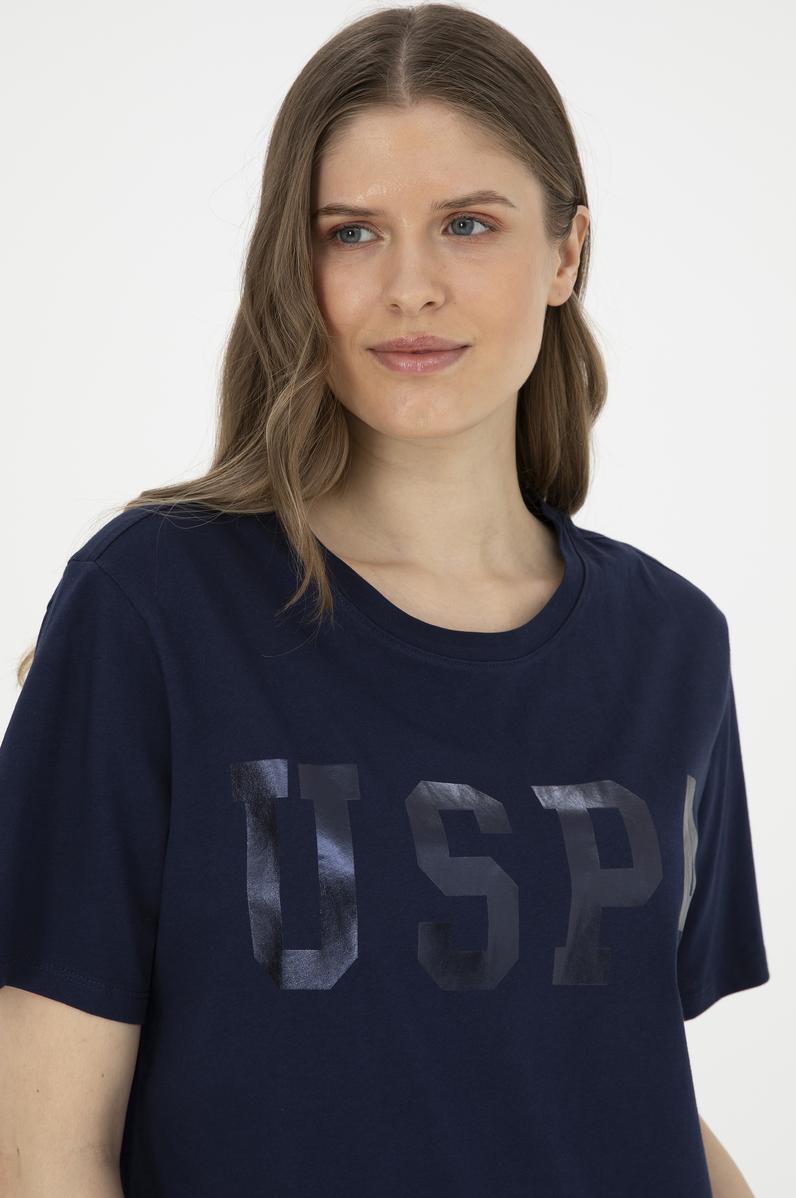 Kadın Lacivert Basic Bisiklet Yaka Tişört