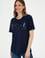 Kadın Lacivert Basic Bisiklet Yaka Tişört