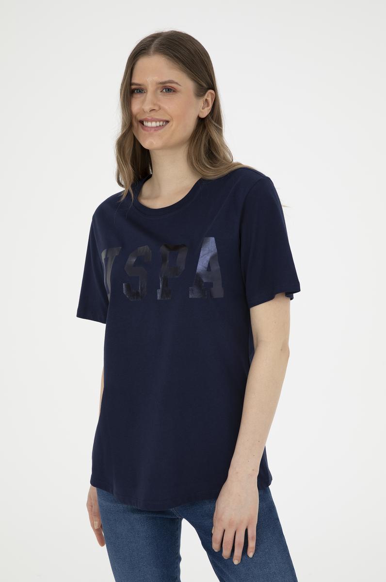 Kadın Lacivert Basic Bisiklet Yaka Tişört