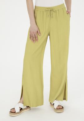 Kadın Fıstık Yeşili Loose Relax Fit Kanvas Pantolon - 50281147036