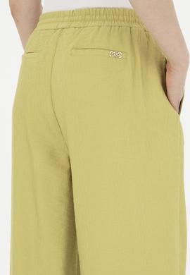 Kadın Fıstık Yeşili Loose Relax Fit Kanvas Pantolon - 50281147036