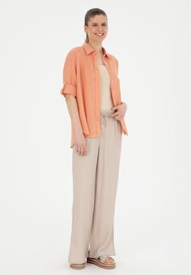 Kadın Taş Loose Relax Fit Kanvas Pantolon - 50281147055