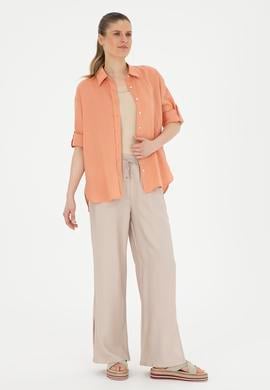 Kadın Taş Loose Relax Fit Kanvas Pantolon - 50281147055