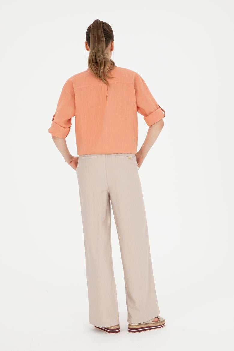 Kadın Taş Loose Relax Fit Kanvas Pantolon - 50281147055