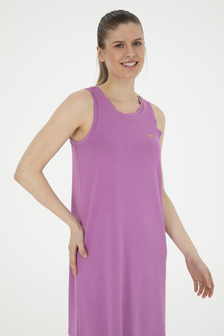 Kadın Menekşe Bisiklet Yaka Örme Elbise - 50281743044