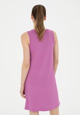 Kadın Menekşe Bisiklet Yaka Örme Elbise - 50281743044