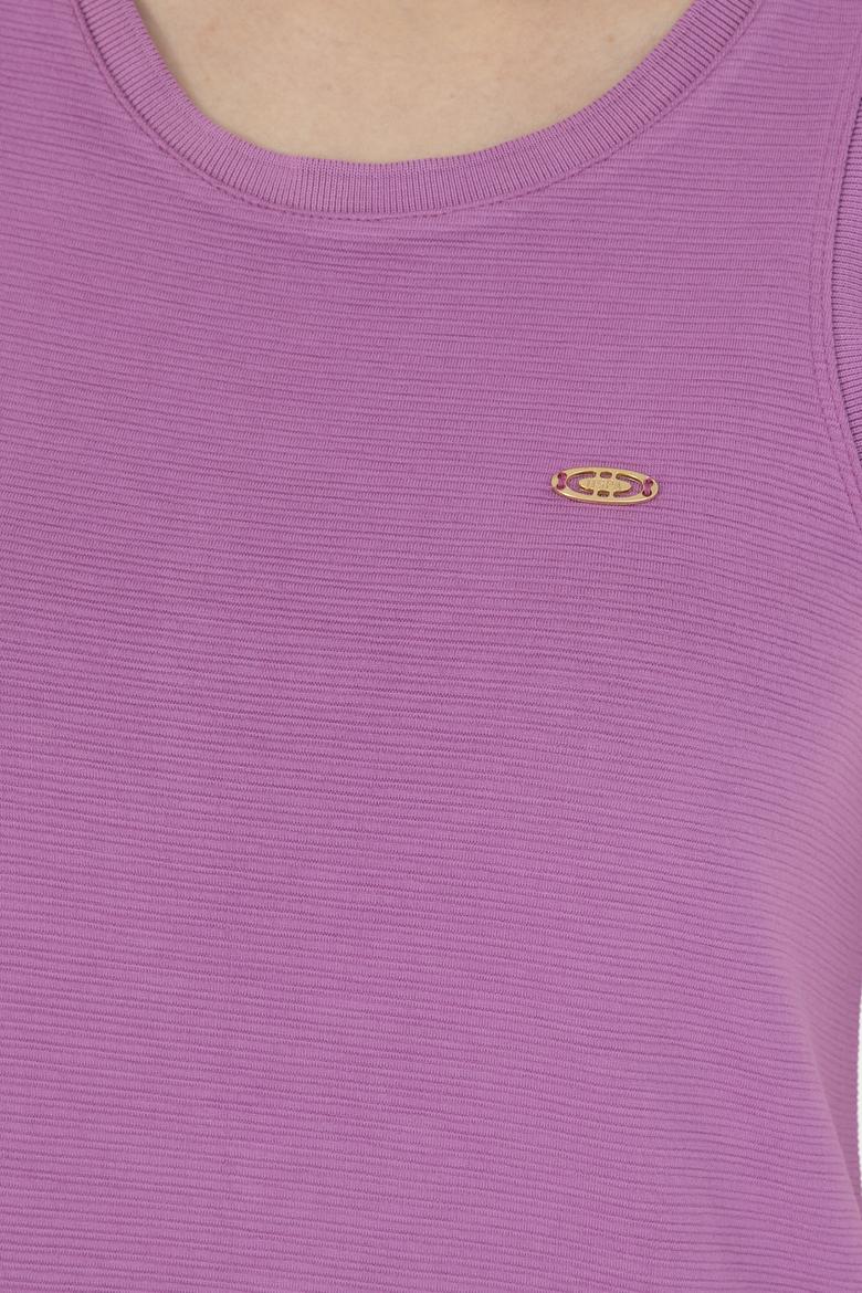 Kadın Menekşe Bisiklet Yaka Örme Elbise - 50281743044