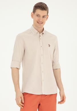 Erkek Taş Uzun Kollu Basic Gömlek - 50282588069