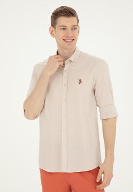 Erkek Taş Uzun Kollu Basic Gömlek - 50282588069