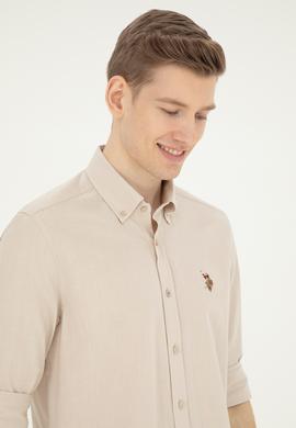 Erkek Taş Uzun Kollu Basic Gömlek - 50282588069