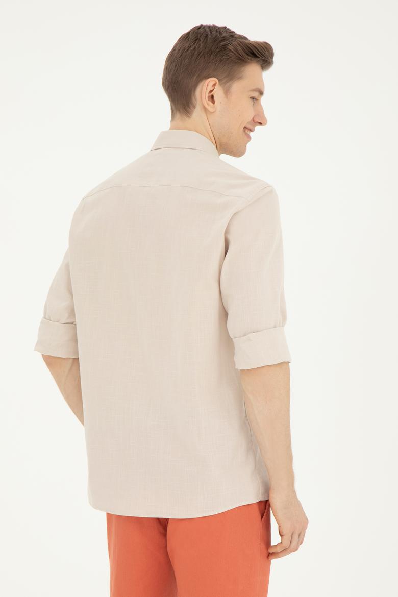 Erkek Taş Uzun Kollu Basic Gömlek - 50282588069