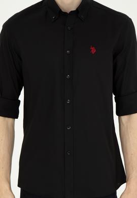 Erkek Siyah Uzun Kollu Basic Gömlek - 50282614096