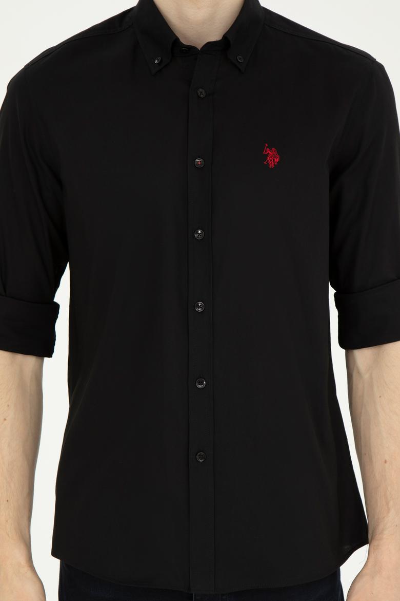 Erkek Siyah Uzun Kollu Basic Gömlek - 50282614096