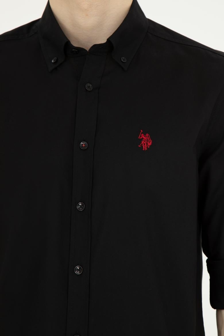 Erkek Siyah Uzun Kollu Basic Gömlek - 50282614096