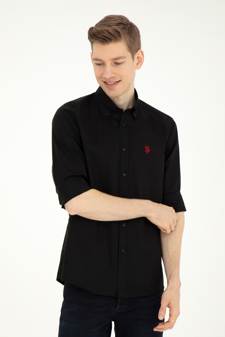 Erkek Siyah Uzun Kollu Basic Gömlek - 50282614096