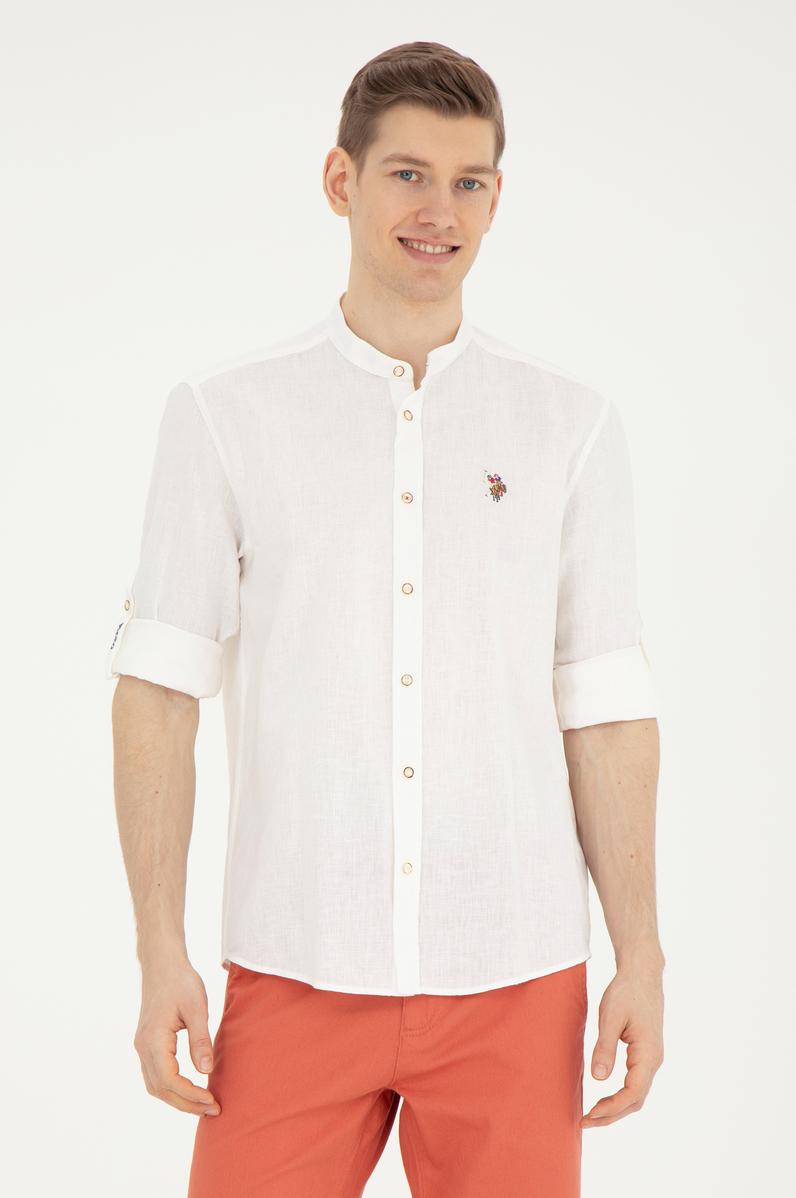 Erkek Ekru Uzun Kollu Gömlek