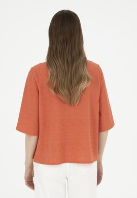 Kadın Pudra V Yaka Tişört - 50282864012