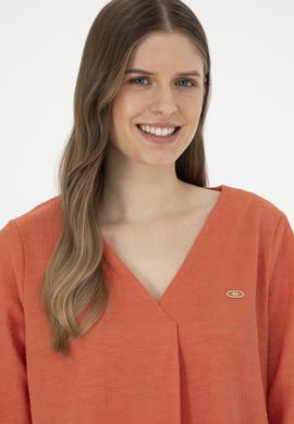 Kadın Pudra V Yaka Tişört - 50282864012