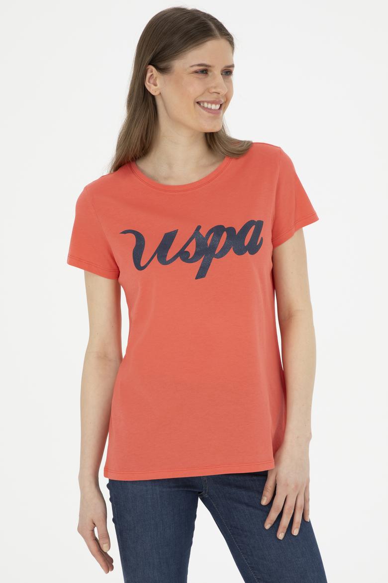 Kadın Nar Çiçeği Bisiklet Yaka Tişört - 50288687044