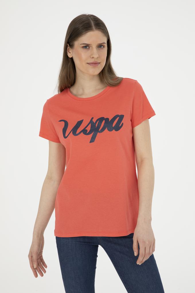 Kadın Nar Çiçeği Bisiklet Yaka Tişört