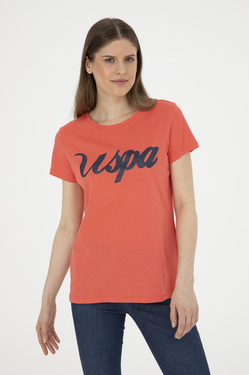 Kadın Nar Çiçeği Bisiklet Yaka Tişört