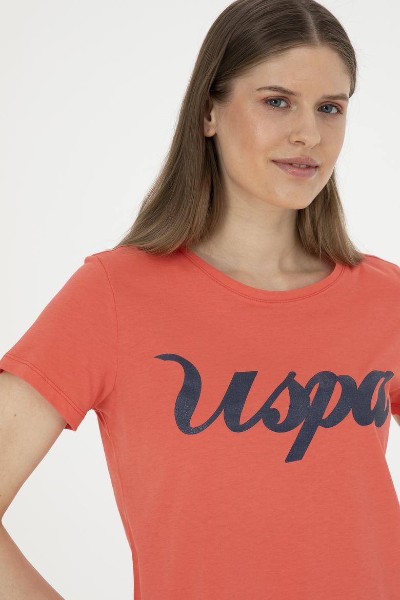 Kadın Nar Çiçeği Bisiklet Yaka Tişört - 50288687044