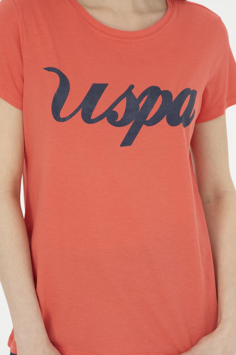 Kadın Nar Çiçeği Bisiklet Yaka Tişört - 50288687044