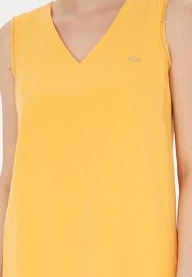 Kadın Safran V Yaka Dokuma Elbise - 50280580019