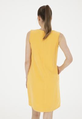 Kadın Safran V Yaka Dokuma Elbise - 50280580019